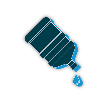 Wassergallone mit Wassertropfen