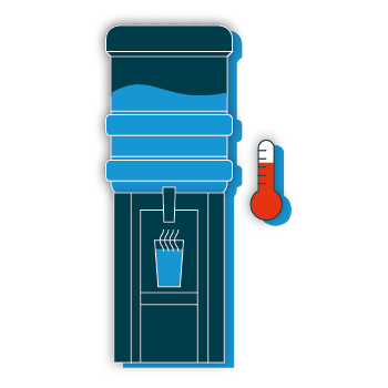 Wasserspender mit Themometer
