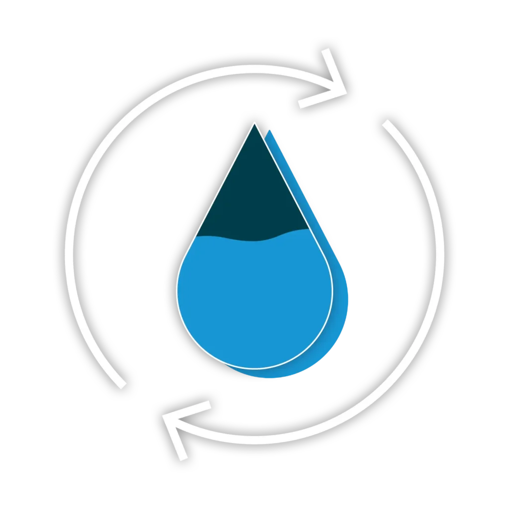 Blog-Icon Wassertropfen mit Pfeilen