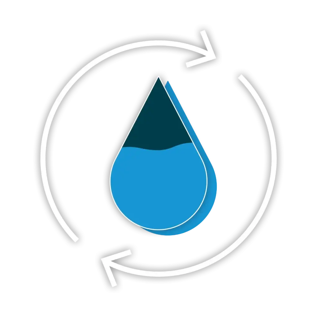 Blog-Icon Wassertropfen mit Pfeilen